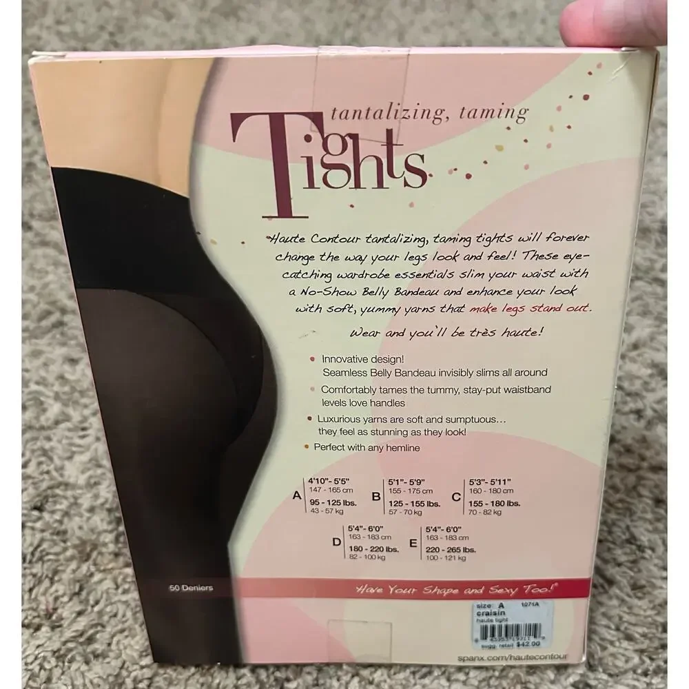 Spanx Haute Contour Tights Shaper Seamless No Show Color Craisin Size A New